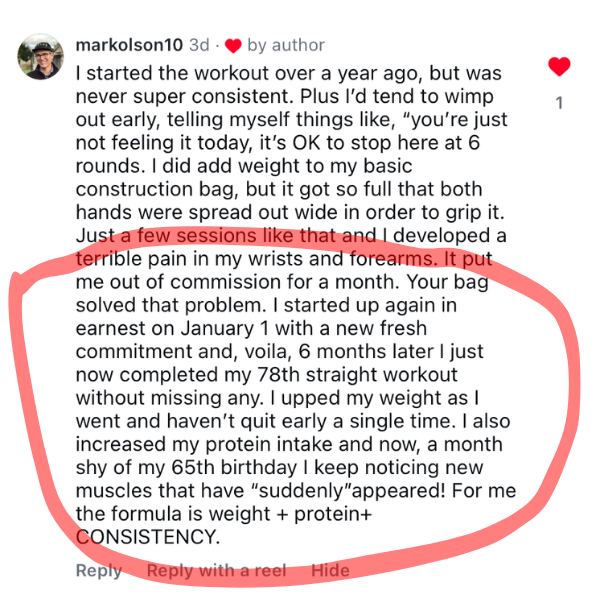 Weight progression with the GripSack sandbag
