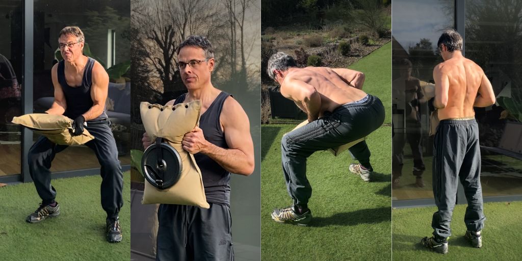 Some of the 9 exercises in the workout
