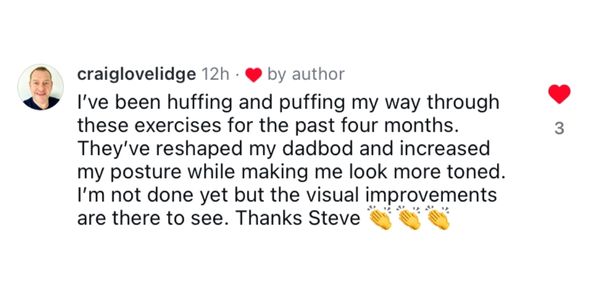 Reshaped my dad bod testimonial