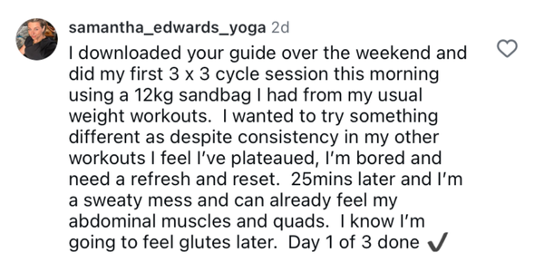 Wanted to try something different workout testimonial