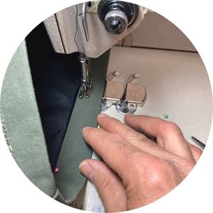 Sewing the collar of a GripSack sandbag with sail thread